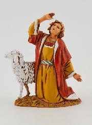 Figura de pastor reuniendo a su rebaño - 6 cm