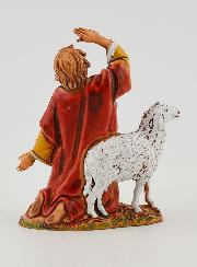 Figura de pastor reuniendo a su rebaño - 6 cm