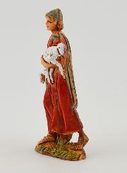 Figura de pastor cargando sus corderos - 6 cm