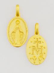 Medalla Milagrosa en plata dorada de 18k - 16 mm