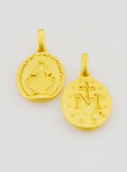 Medalla Milagrosa en plata dorada de 18k - 16 mm