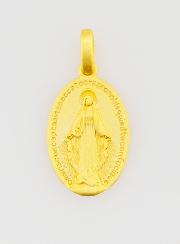 Medalla Milagrosa en plata dorada de 18k - 16 mm