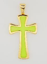 Colgante de cruz de 4 cm - Verde