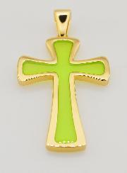 Colgante de cruz de 4 cm - Verde
