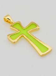 Colgante de cruz de 4 cm - Verde