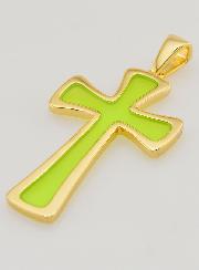 Colgante de cruz de 4 cm - Verde