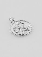 Medalla de Ángel de la Guarda y Paloma en plata - 12 mm