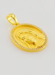 Medalla de la Virgen María con borde brillante - 18 mm