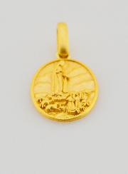 Medalla de Nuestra Señora de Fátima en plata dorada de 18k - 16 mm