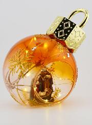 Bola de Navidad luminosa con escena del Nacimiento - 12 cm