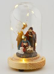 Nacimiento luminoso bajo cúpula - 13 cm
