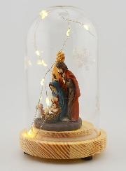 Natividade Luminosa Sob Redoma - 14cm