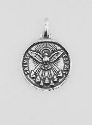 Medalla del Espíritu Santo en plata 925 chapada - 15 mm