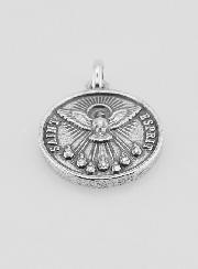 Medalla del Espíritu Santo en plata 925 chapada - 18 mm