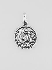 Medalla de Santa Rita de Cascia en plata 925 chapada - 12 mm