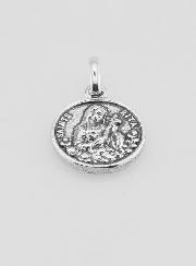 Medalla de Santa Rita de Cascia en plata 925 chapada - 12 mm