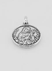 Medalla de Santa Rita de Cascia en plata 925 chapada - 18 mm