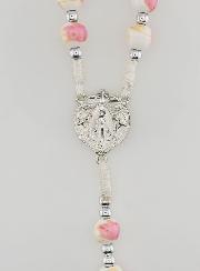 Rosario de la Medalla Milagrosa en cerámica - Rosa