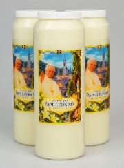 Conjunto de 3 Velas de Novena do Papa Leão XIV em Lourdes