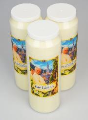 Conjunto de 3 Velas de Novena do Papa Leão XIV em Lourdes