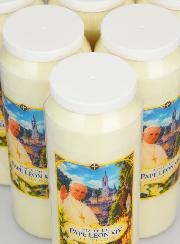 Conjunto de 6 Velas de Novena Papa Leão XIV em Lourdes 2026
