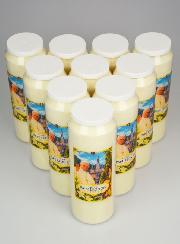 Conjunto de 10 Velas de Novena Papa Leão XIV em Lourdes