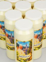 Conjunto de 10 Velas de Novena Papa Leão XIV em Lourdes