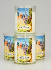 4 Velas Votivas Papa Leão XIV em Lourdes