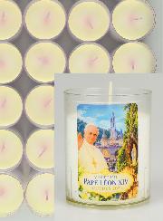 24 Velas Votivas Papa Leão XIV em Lourdes