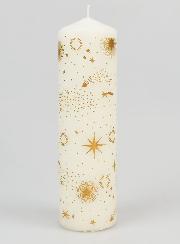 Vela do Advento Branca e Dourada - 18cm