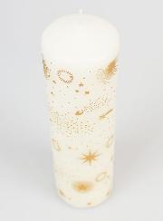 Vela do Advento Branca e Dourada - 18cm