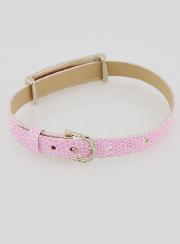 Pulsera de los Santos de Cuero Rosa