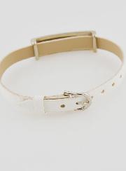 Pulsera de los Santos de Cuero Blanco