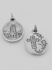 Medalla Religiosa de Nuestra Señora de Fátima Plateada