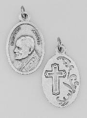 Medalha Religiosa Papa Beato João Paulo II Prateada