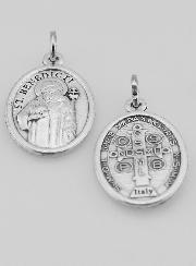 Medalla Religiosa San Benito Plateado