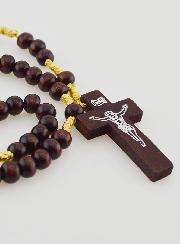 Rosario de Madera Oscura en Cordón