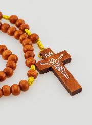 Rosario de Madera Clara en Cordón