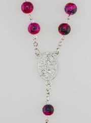 Terço em Madrepérola com Strass Rosa