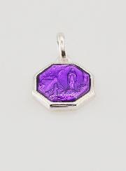 Medalla Nuestra Señora de Lourdes 11mm - Violeta