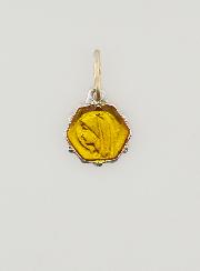Medalla Virgen María 8mm - Amarilla