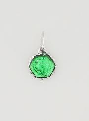Medalla Virgen María 8mm - Verde