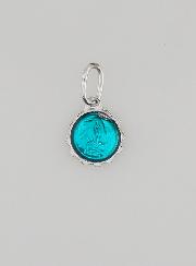 Medalla Virgen María 8mm - Turquesa