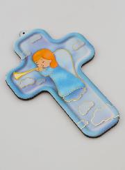 Cruz de Madera Infantil - Angel Guardian Trompeta