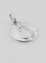 Medalla Niño Jesús de Praga del Velo de Plata de Ley - 16 mm