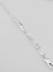 Pulseira Gourmette em Prata 21 cm - Malha Figaro 7 mm