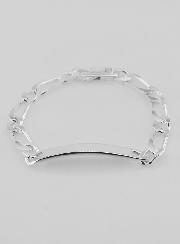 Pulseira Gourmette em Prata 21 cm - Malha Figaro 7 mm