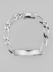 Pulseira Gourmette em Prata 19 cm - Malha Figaro 7 mm