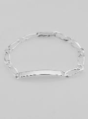 Pulseira Gourmette em Prata Maciça 18 cm - Malha Figaro 5mm