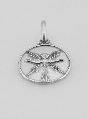 Medalla Paloma del Espíritu Santo de Plata de Ley - 14mm